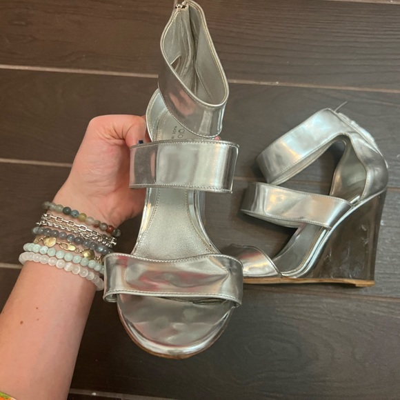 Sergio Rossi Metallic Wedges - Picture 7 of 9